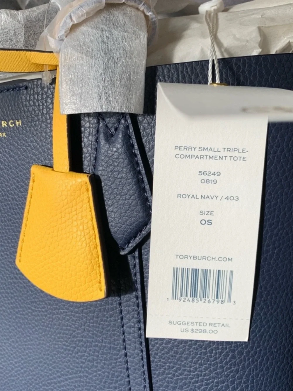 New 56249 Tory Burch Perry Small Triple Compartment Tote Shoulder Bag Brilliant